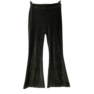 Aerie Pant Sz XL XLarge Army Green Groove-On Velour High Waisted Flare Pull-ons